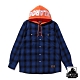 XLARGE  HOODED FLANNEL SHIRT格紋帽T-藍 product thumbnail 1