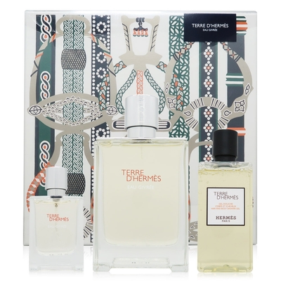 Hermes 愛馬仕 Terre d Hermes Eau Givree 大地冷冽之水淡香精禮盒(EDP 100ml+EDT12.5ml+沐浴露80ml）(平行輸入)