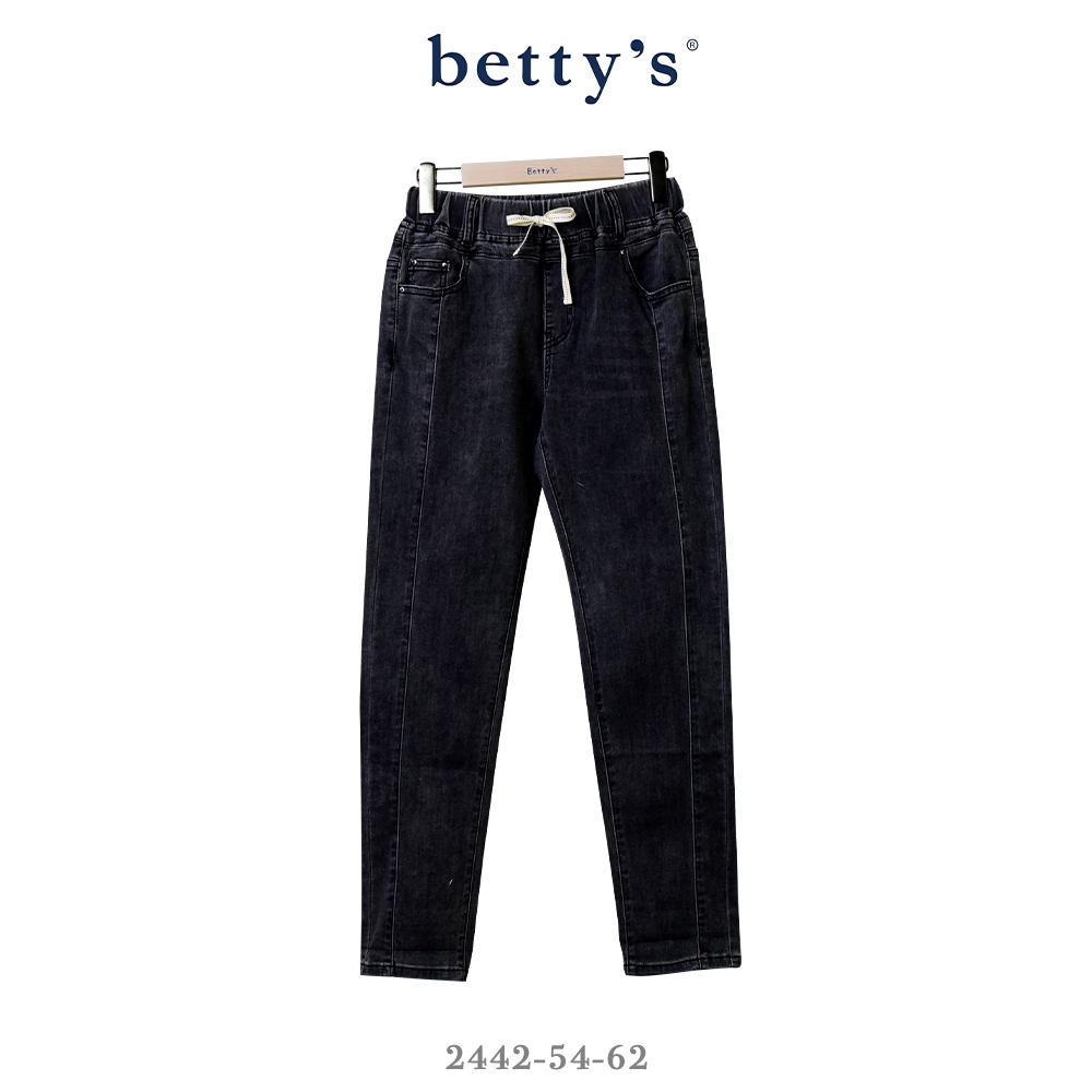 betty’s專櫃款   腰間抽繩直筒牛仔褲(牛仔灰)