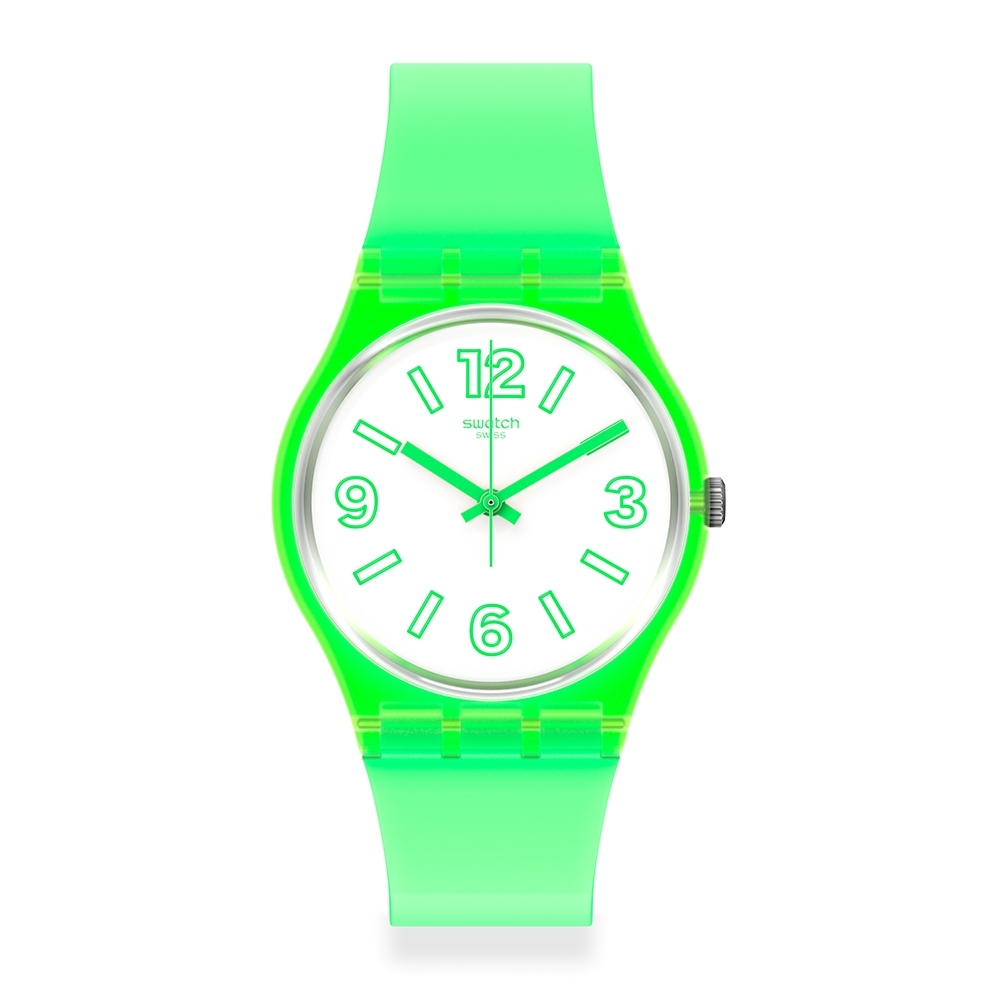 Swatch 原創系列手錶 ELECTRIC FROG 電光綠-34mm