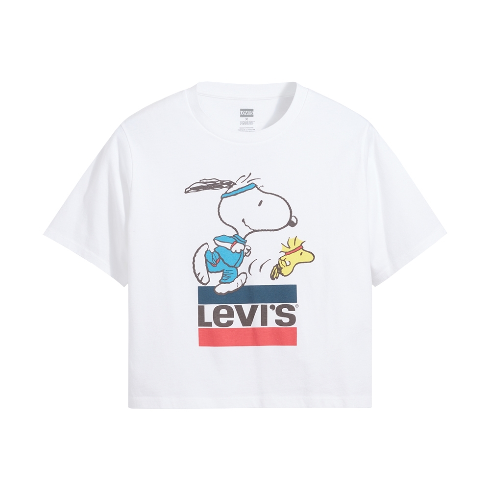 Levis X Snoopy sport限量聯名 女款 短袖T恤 史努比、糊塗塔克賽跑Logo