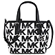 MICHAEL KORS Jet Set Travel 銀字圓標防刮滿版普普風MK小托特兩用包(黑白雙色) product thumbnail 1