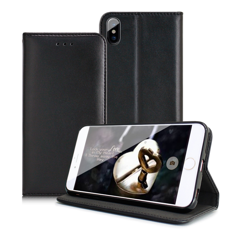 Xmat For iphone XS MAX 6.5吋 精美好手感羊紋隱扣皮套