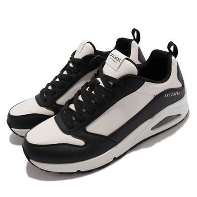 Skechers 休閒鞋 UNO Anomoly 微增高 男鞋 時尚 氣墊 支撐 緩衝 修飾線條 耐磨耐用 黑白 232151-BKW