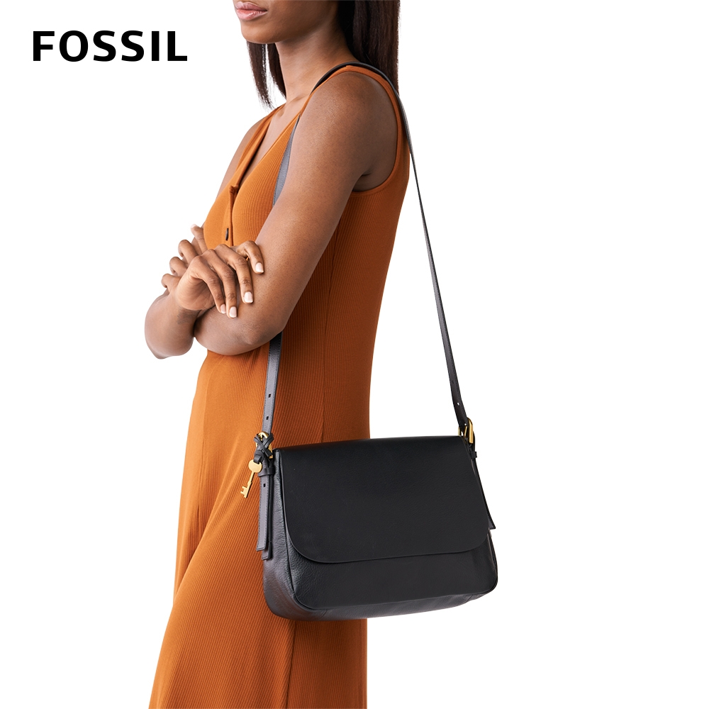 Fossil Women's Harper Leather Phone Bag Purse Handbag, Black (Model:  ZB1886001): Handbags