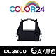 【COLOR24】for Fujitsu 6入組 DL3800 黑色相容色帶 /適用DL-3850+/DL-3750+/DL-3800 Pro/DL-3700 Pro/DL-9600/DL-9400 product thumbnail 1