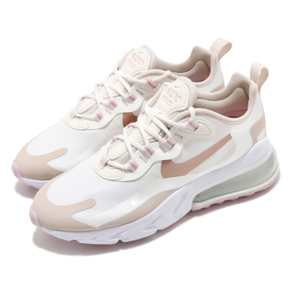 Nike 休閒鞋 Air Max 270 React 女鞋 氣墊 舒適 避震 簡約 球鞋 穿搭 米白 白 CU9333100