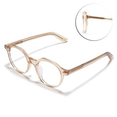 CARIN 切角圓框膠框光學眼鏡 NewJeans代言/透褐色#RAMS P C3