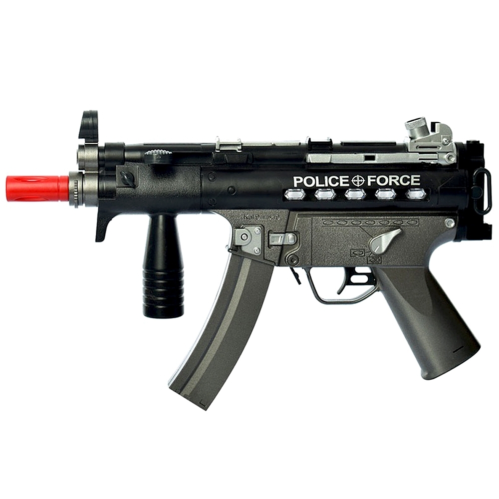 《Wrold Plice》燈光音效電動玩具軟彈槍 附12發軟彈