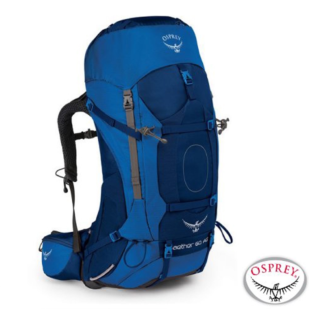 OSPREY 新款 Aether AG 60L 輕量透氣健行登山背包M_海星藍 R