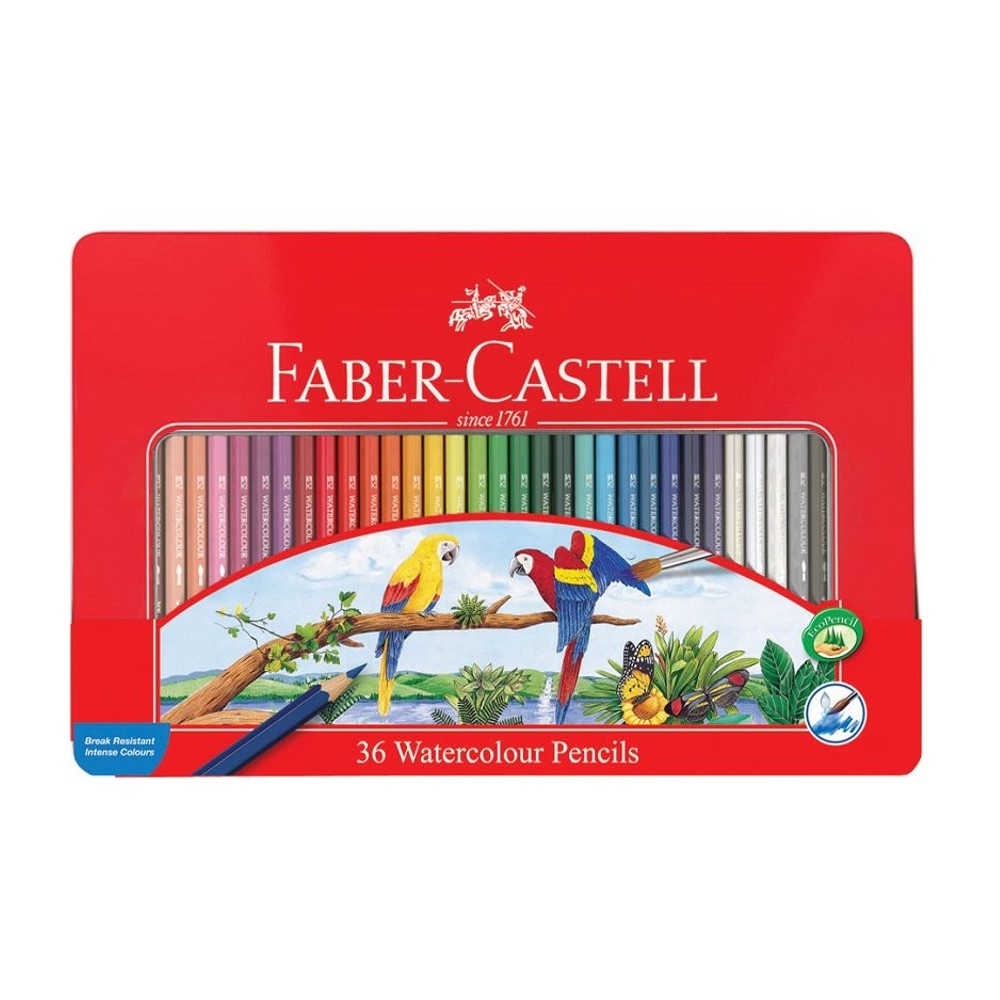 FABER-CASTELL 輝柏 水性 彩色鉛筆 水彩色鉛筆 附水彩筆 鐵盒 36色 /盒 115937