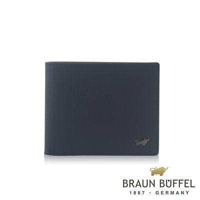 【BRAUN BUFFEL 德國小金牛】台灣總代理 默瑟-II 8卡男夾 (網路限定)-印度藍/BF384-313-II