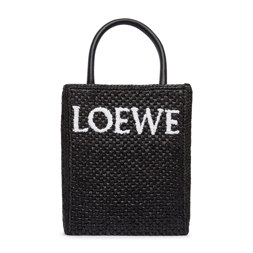 LOEWE 羅威 Standard A5 Tote 草編 托特包 肩背包 斜背包 黑色 白色