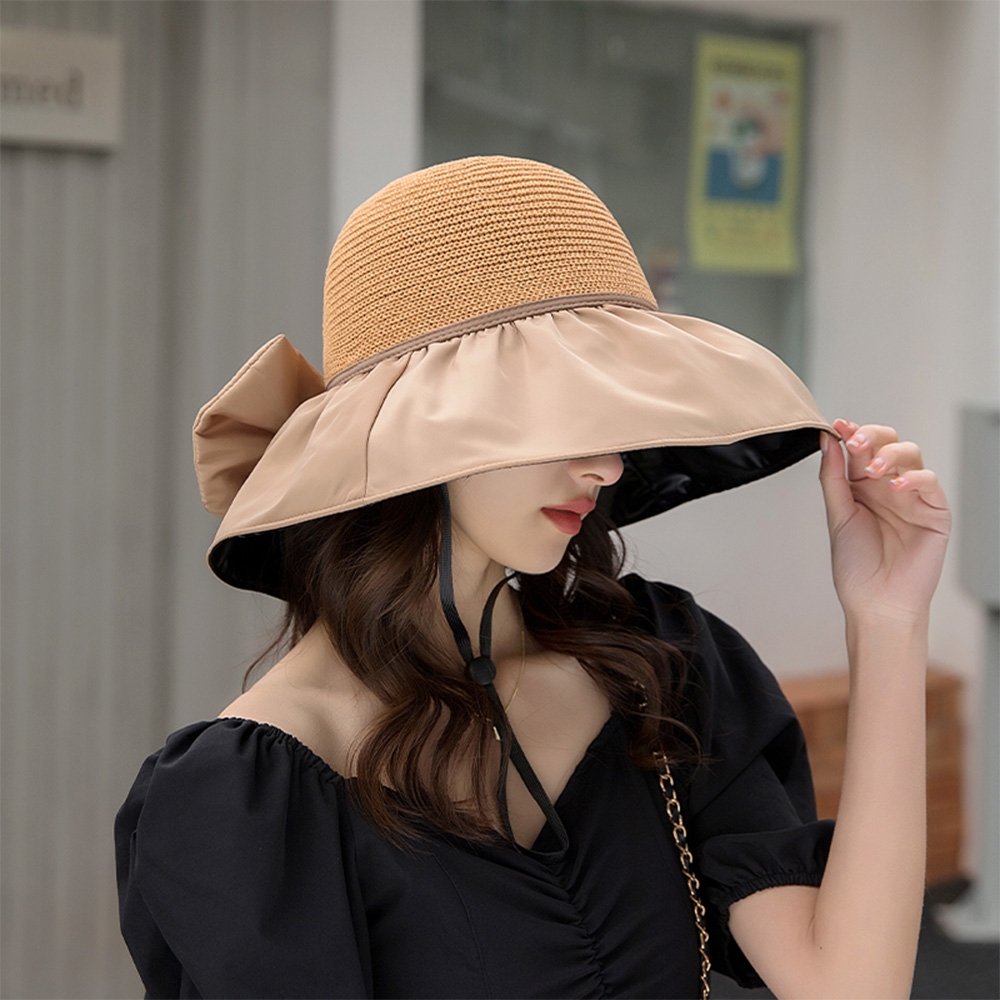 Yosang Womens Straw Sun Visor Hat Wide Brim Packable Beach Hat