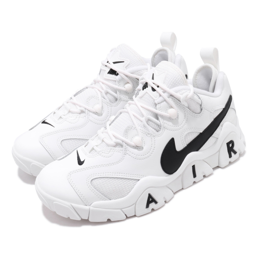 nike air barrage low black white