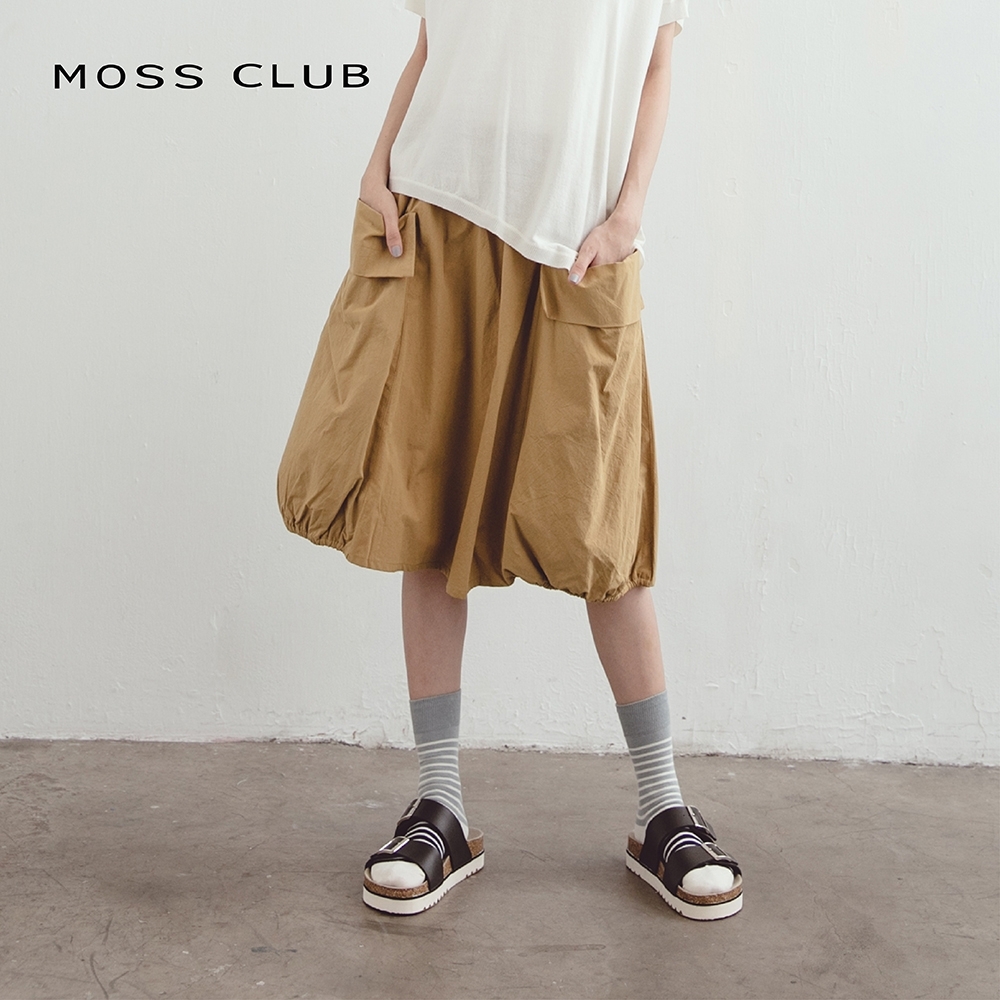 【MOSS CLUB】日系修身燈籠-及膝裙(共二色)
