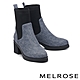 短靴 MELROSE 美樂斯 率性懷舊感拼接飛織高跟短靴－藍 product thumbnail 1