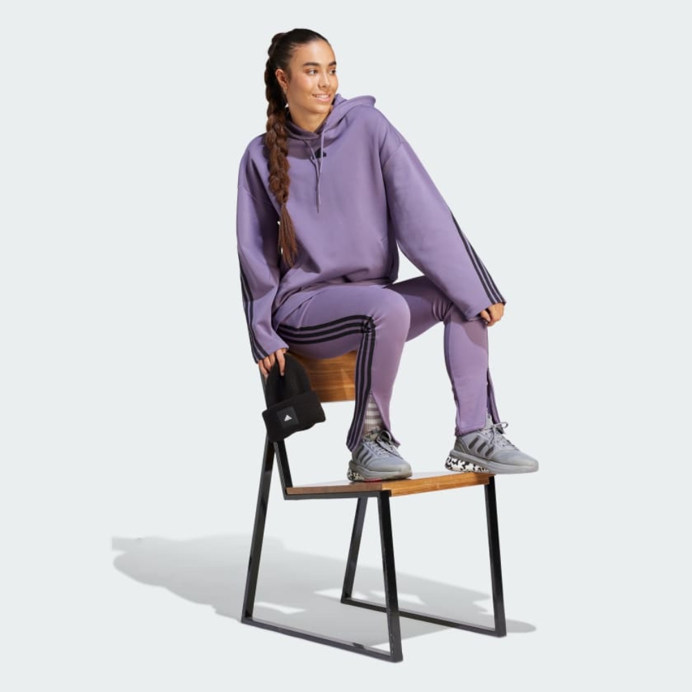 adidas 上衣 女款 長袖上衣 帽T 運動 W FI 3S HOODIE 紫 IL3023 (S2269)