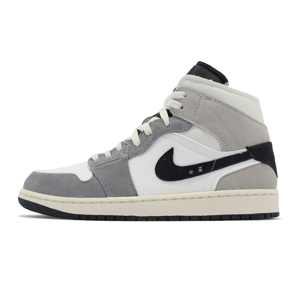 Nike Air Jordan 1 Mid SE Craft 男鞋水泥灰黑AJ1 麂皮休閒鞋DZ4136