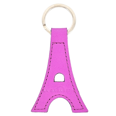 LA BAGAGERIE 牛皮鐵塔造型鑰匙圈(紫紅)