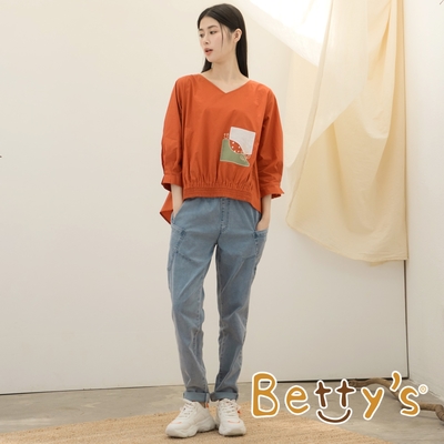 betty’s貝蒂思　斜邊大口袋牛仔長褲(藍色)