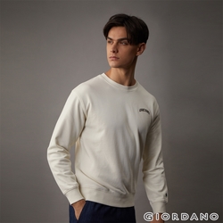 GIORDANO 男裝復古學院風大學TEE - 21 奶白