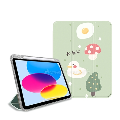 VXTRA 2021 iPad mini 6 第六代 藝術彩繪氣囊支架皮套 保護套(綠底小鴨)