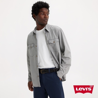 Levis 男款 寬鬆版牛仔襯衫 / 石洗灰