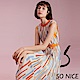 SO NICE優雅幾何印花壓褶雪紡洋裝 product thumbnail 1