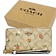 COACH 經典C LOGO手掛式零錢袋長夾禮盒(米白/花卉) product thumbnail 1