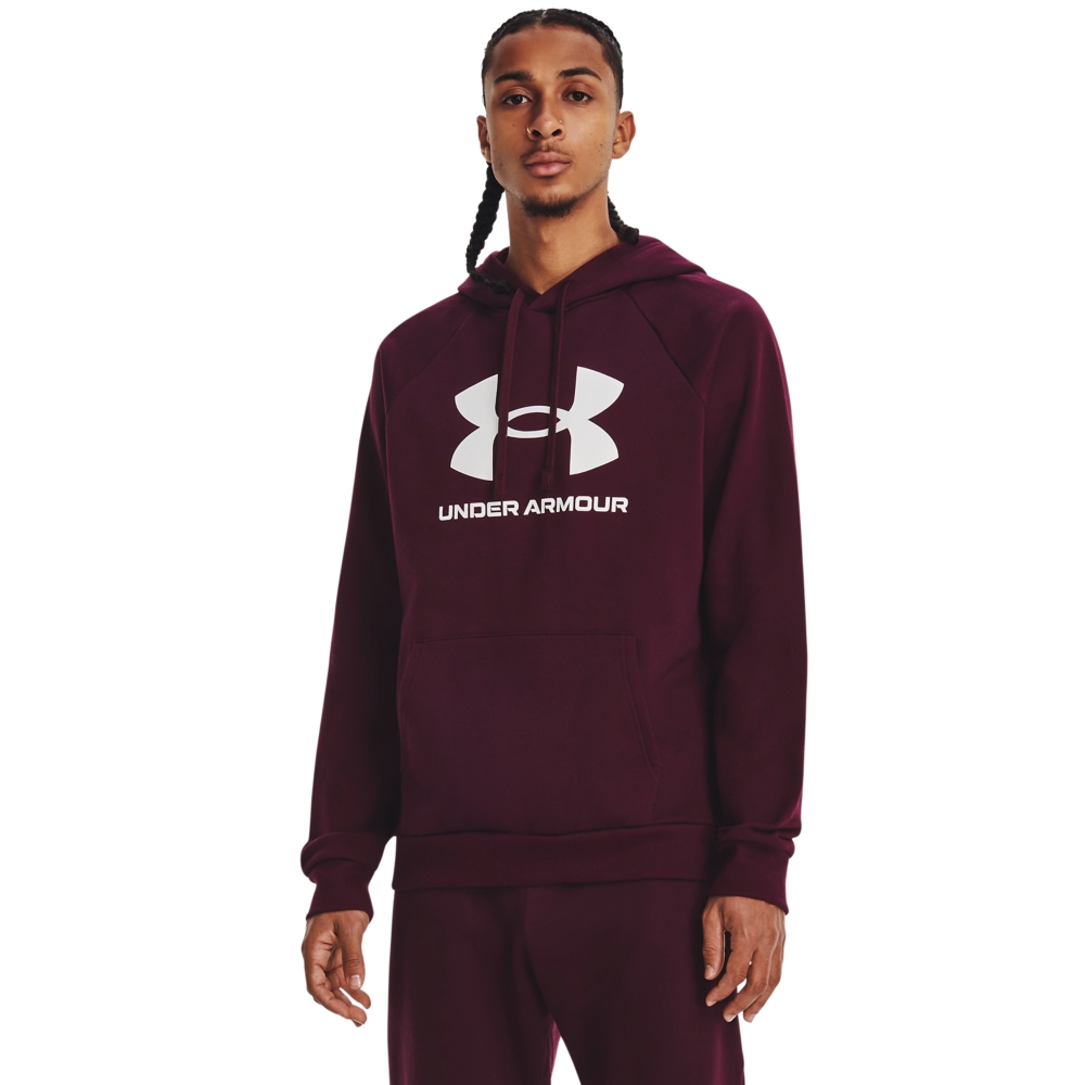 【UNDER ARMOUR】UA 男 RIVAL FLEECE連帽長袖套頭衫-人氣新品