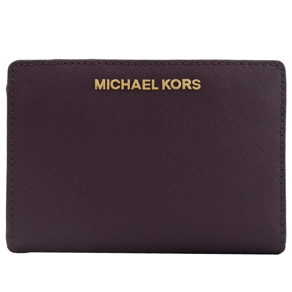 MICHAEL KORS JET SET對開扣式零錢短夾(深紫)