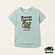 Roots女裝-擁抱真我系列 動物圖案有機棉短袖T恤-藍色 product thumbnail 1