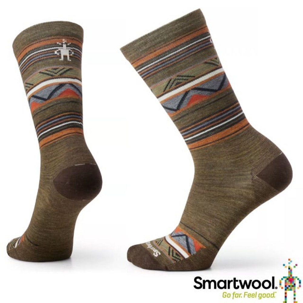 【SmartWool】女 美麗諾羊毛 日著休閒中長襪-之字型谷/中筒襪(2雙入)_SW001998-D11 軍風橄綠