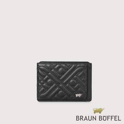 【BRAUN BUFFEL 德國小金牛】台灣總代理 洛克 3卡卡夾-黑色/BF527-151-BK