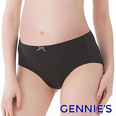 Gennies專櫃-無痕低脊心牛奶紗哺乳內褲-黑(GB62)