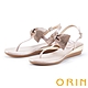 ORIN 蝴蝶結鑲金楔型夾腳涼鞋 粉色 product thumbnail 1