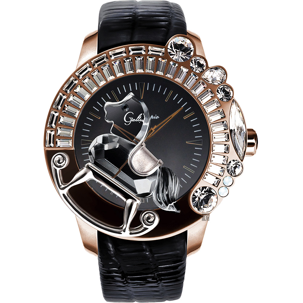 Galtiscopio迦堤 童真木馬系列 創作夢幻手錶 母親節暖身慶-玫塊金框/50mm