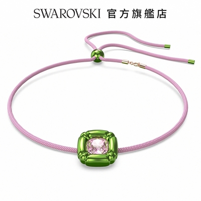 SWAROVSKI 施華洛世奇 Dulcis項鍊 枕形切割 綠色