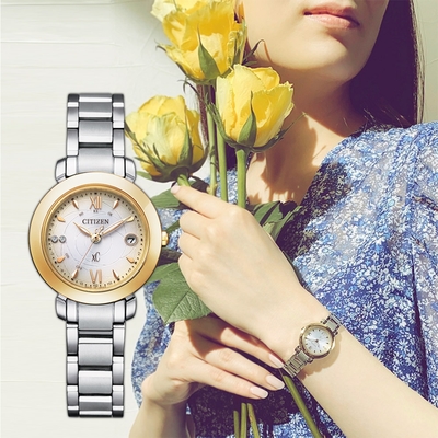 CITIZEN 星辰 XC African Roses聯名 限量鈦金屬光動能電波女錶 迎春好禮 ES9447-51A