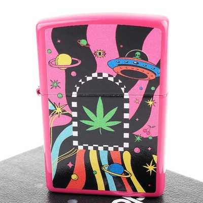 【ZIPPO】美系~Cannabis Design-大麻葉-太空圖案打火機