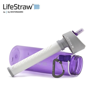 LifeStraw Go 二段式過濾生命淨水瓶 紫色(過濾、淨水、活性碳、登山露營、野外)