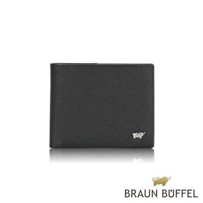 【BRAUN BUFFEL 德國小金牛】台灣總代理 瓦拉頓 5卡透明窗皮夾-黑色/BF397-316-BK