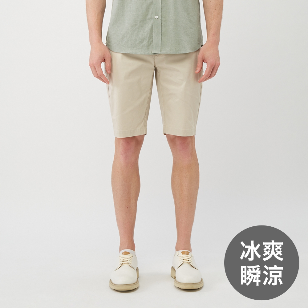 GIORDANO  男裝彈力冰冰短褲 - 17 米陶卡其