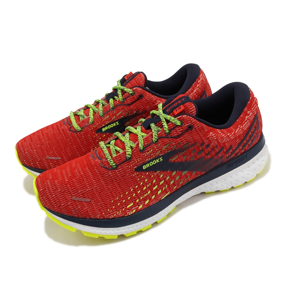 Brooks 慢跑鞋 Ghost 13 男鞋 紅 黑黃 路跑 魔鬼系列 數碼像素 限定款 運動鞋 1103481D610