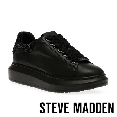 STEVE MADDEN-GAZE-R 後跟鑽面平板休閒鞋-黑色