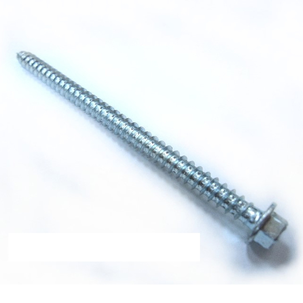 SP006 六角頭鑽尾螺絲/鍍鋅 六角華司鐵板牙  1/4 X 4英寸電白（100支/包）