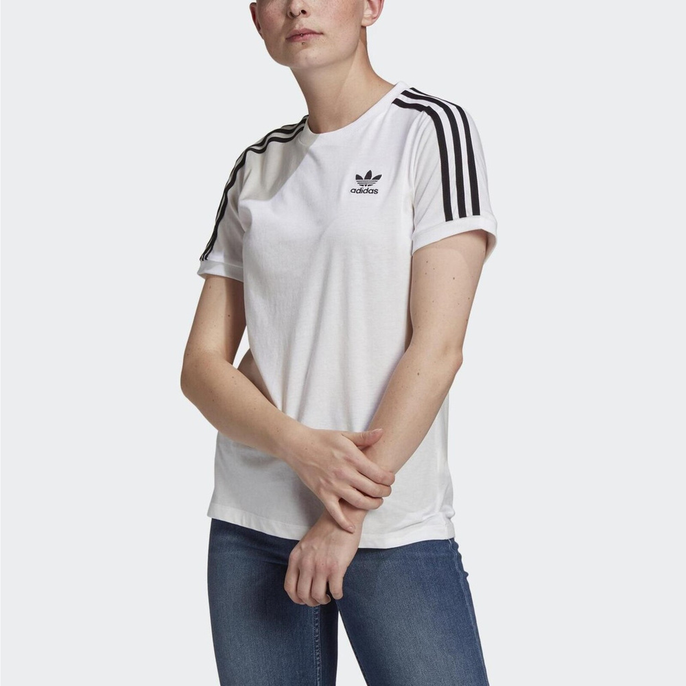 Adidas 3 Stripes Tee GN2913 女 短袖 上衣 T恤 運動 休閒 柔軟 棉質 國際尺寸 白