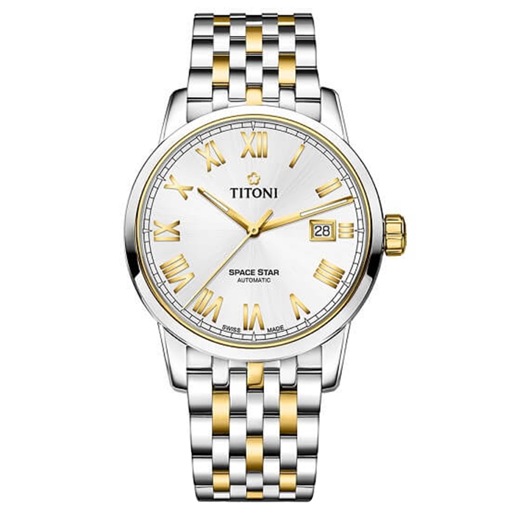 TITONI 梅花錶 天星系列 簡約羅馬機械腕錶 40mm / 83538SY-561