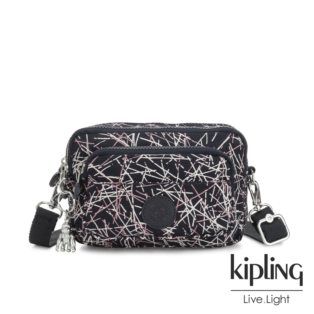 Kipling 英式粉白漆塗鴉兩用腰間側背包-MULTIPLE